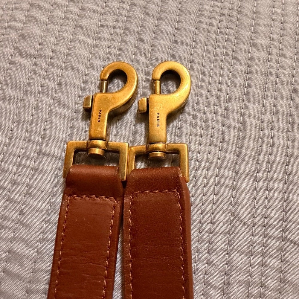 Saint Laurent Paris Brown Leather Adjustable Handbag Strap Gold Hardware YSL - Picture 2 of 5
